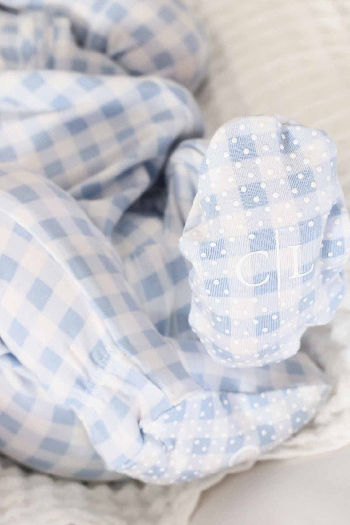 Peter Pan Collar Zipper Footie | Dusty Blue  0-3 months