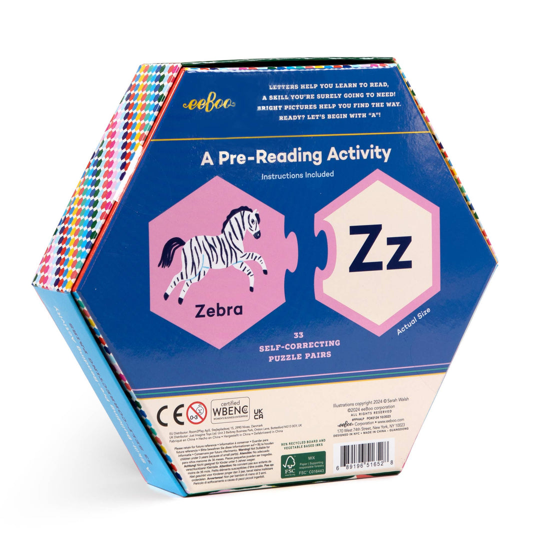 Alphabet Hexagon Puzzle Pairs