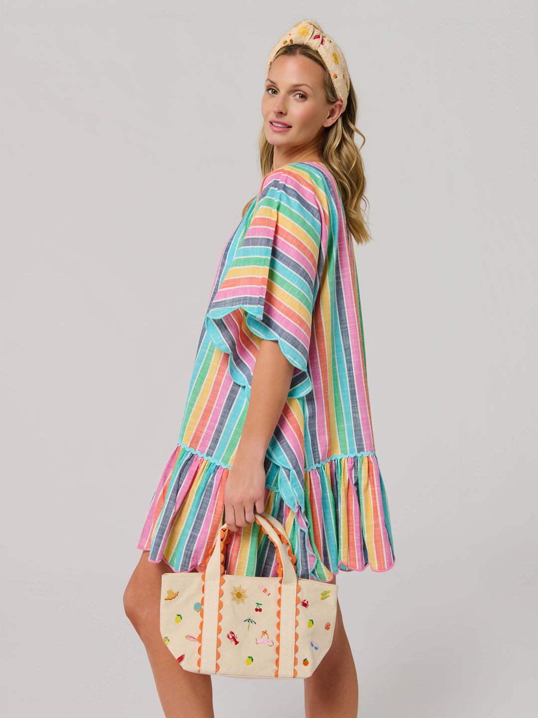 SUMMER ICONS MINI TOTE,NATURAL