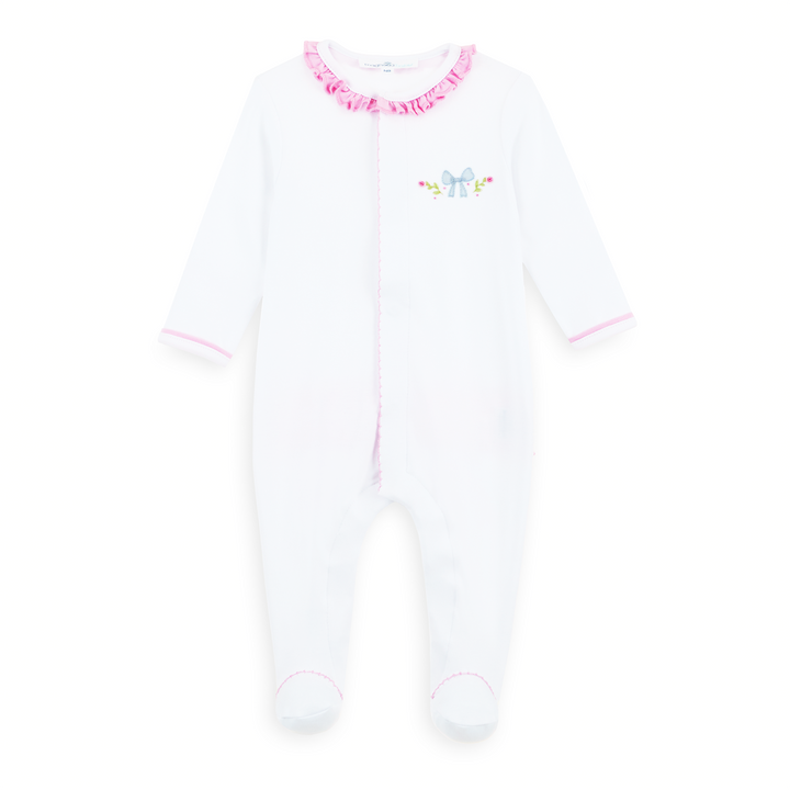 Evelyn's Classics Hand Embroidered Ruffle Footie