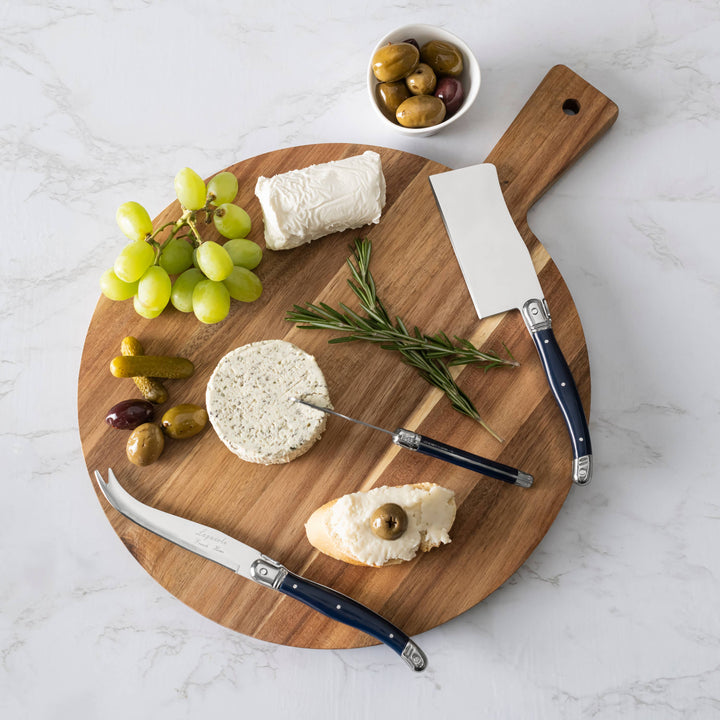 Laguiole 3-Piece Cheese Knife Set with Navy Hand