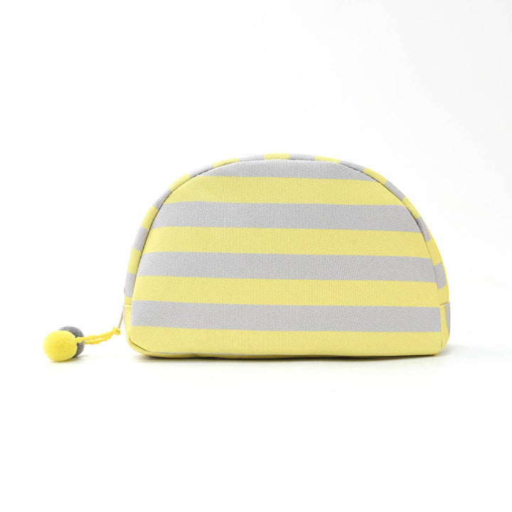 Pom Pom Zipper Pouch Color-block Striped Makeup Bag