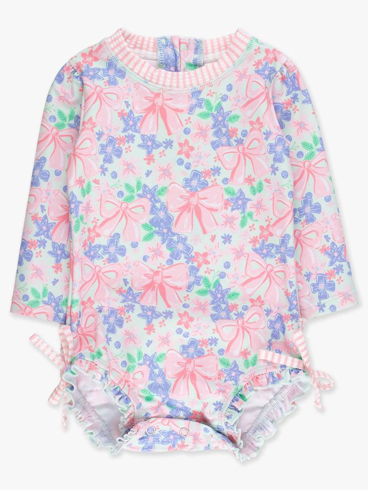 Baby Girls Bow Blooms LongSleeve One Piece Swimsuit