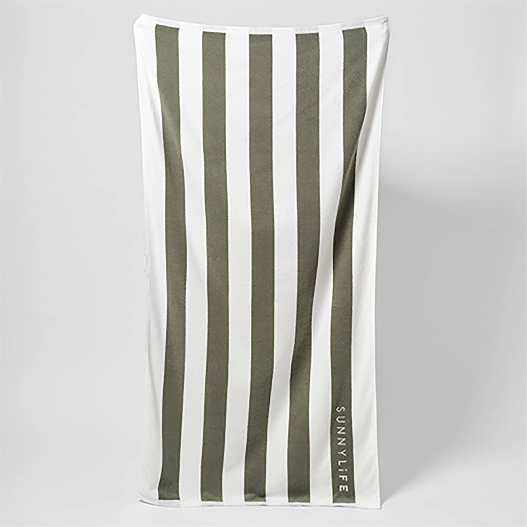 Beach Towel The Vacay Olive Stripe