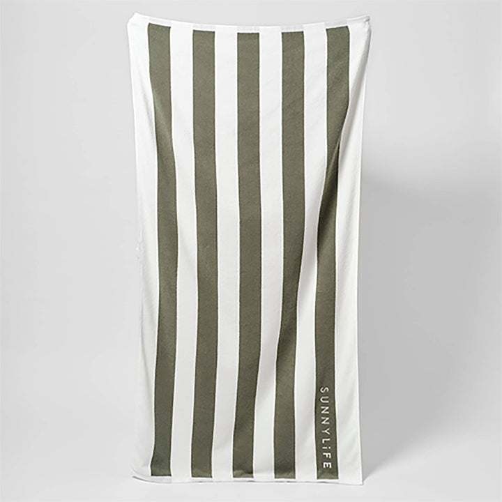 Beach Towel The Vacay Olive Stripe