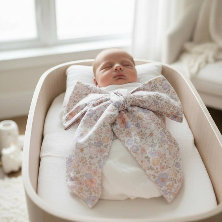 Newborn Swaddle Bow Sash Maternity Sash Floral