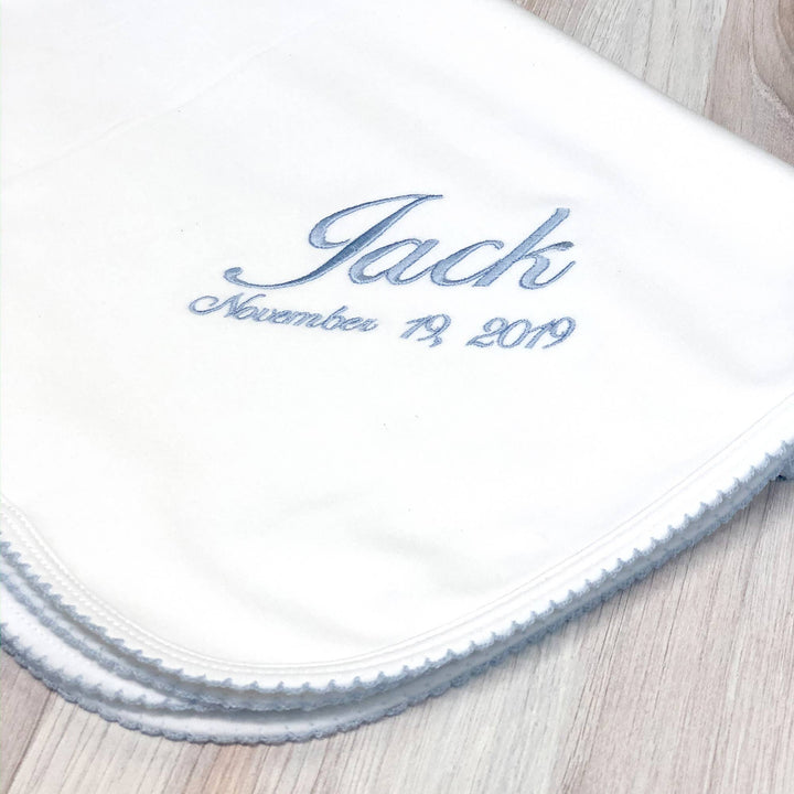 Marcela - Pima Cotton Baby Blanket: All White