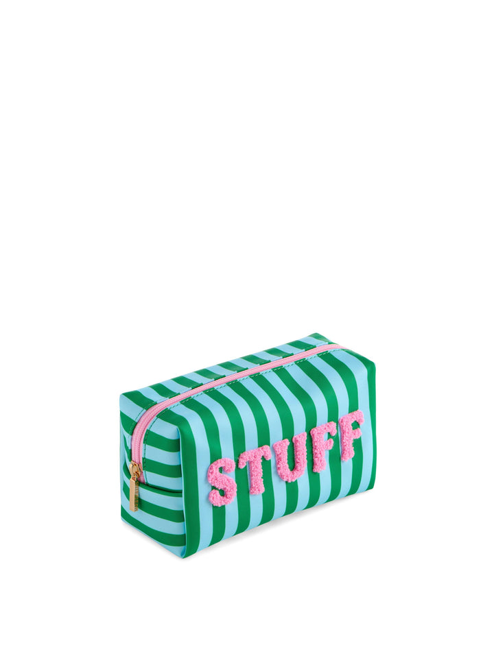 "STUFF" SMALL ZIP POUCH,TURQUOISE
