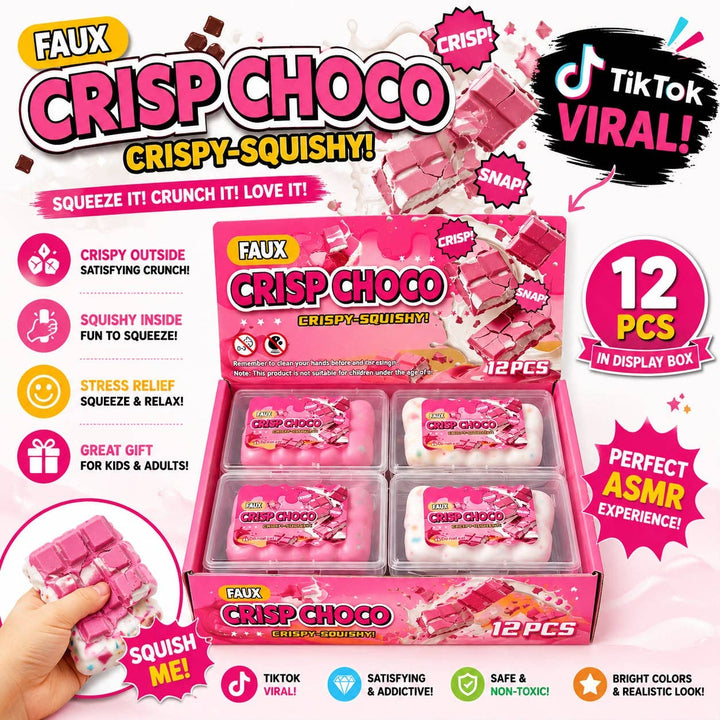 Faux Crisp Choco (Strawberry) –Crispy-Squishy ASMR Chocolate