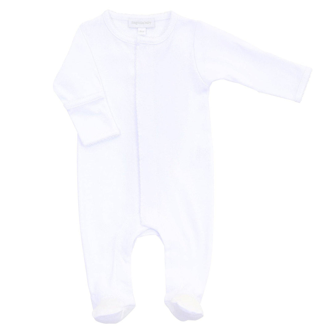 Essentials White Trim Footie: 6 Months