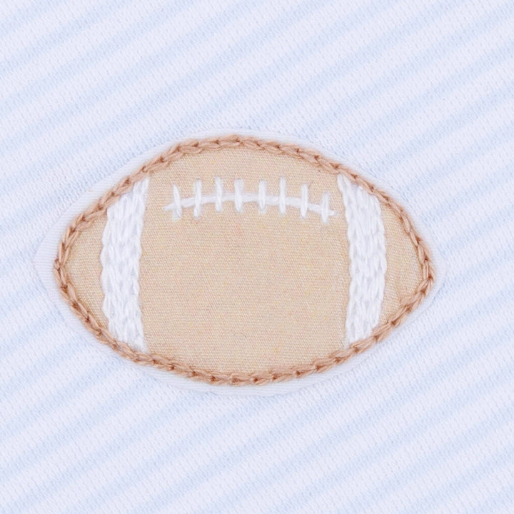 Touchdown Cutie Embroidered Footie - Light Blue: 3 Months