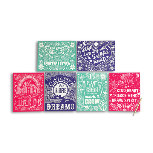 Scratch & Shine: Foil Scratch Art Kit - Amazing Affirmations
