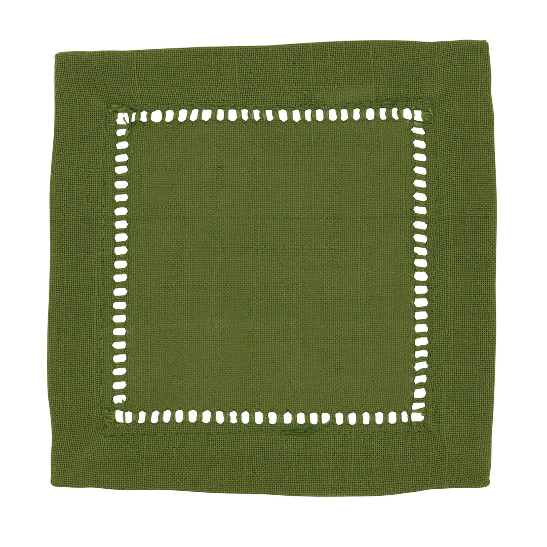 White Hemstitch Cocktail Napkin /6" Set of 4