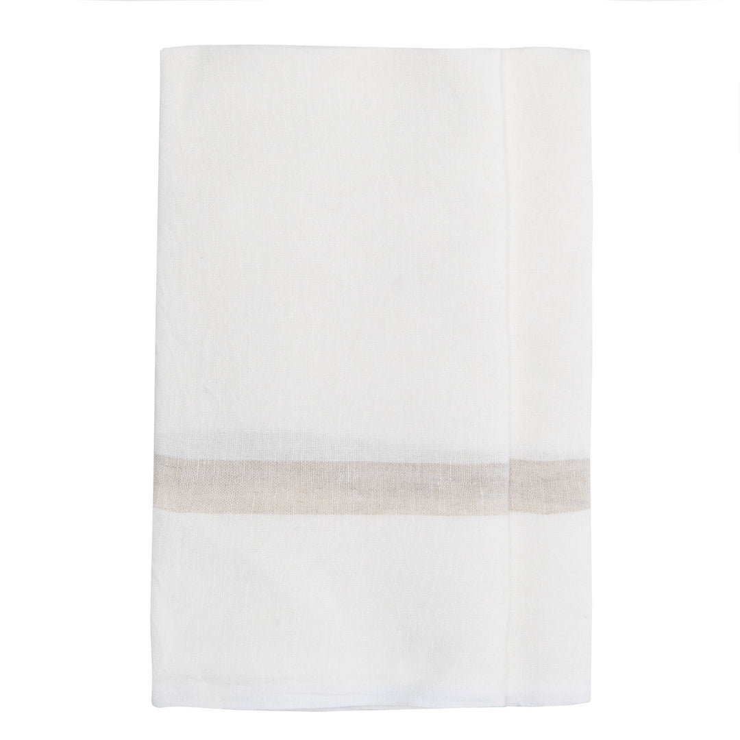 Laundered Linen White/Natural Towels 20x30 - Set of 2