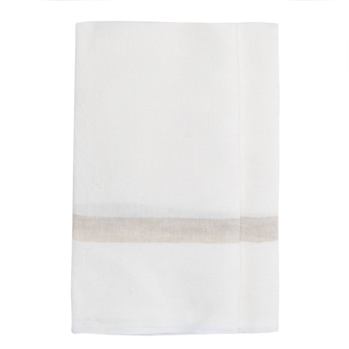 Laundered Linen White/Natural Towels 20x30 - Set of 2