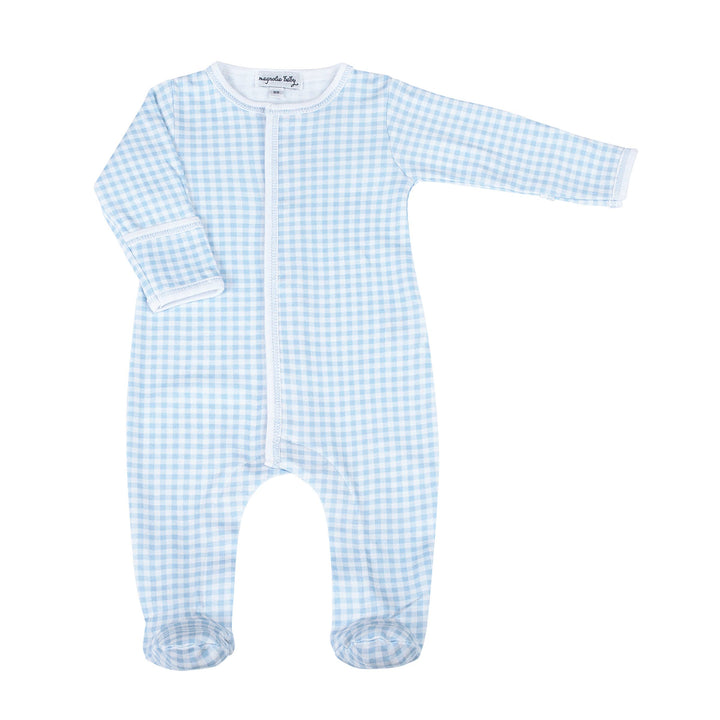 Mini Checks  Footie - Blue