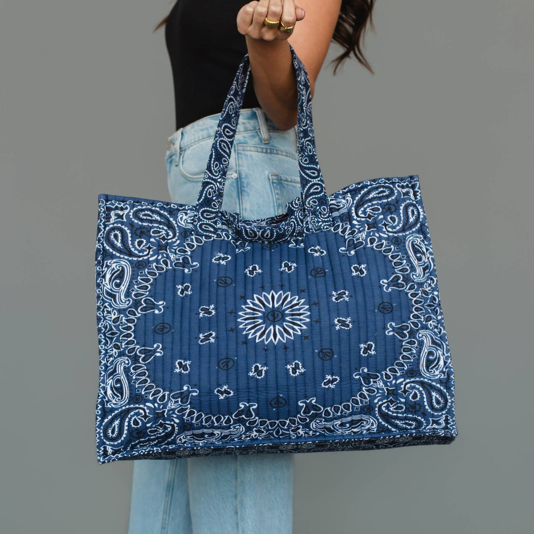 Denim Blue Bandana Tote