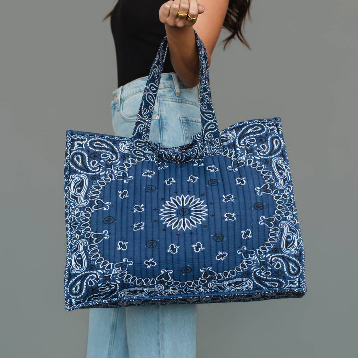 Denim Blue Bandana Tote