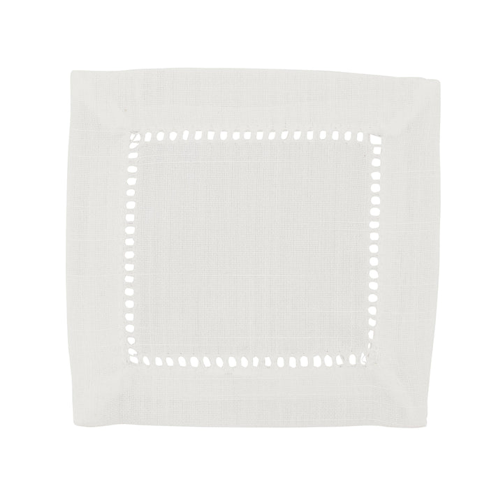 White Hemstitch Cocktail Napkin /6" Set of 4