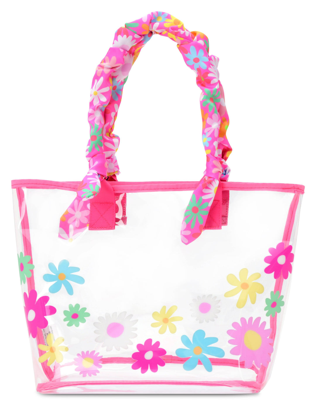 PUFFY FLOWERS CLEAR TOTE 2-PIECE SET