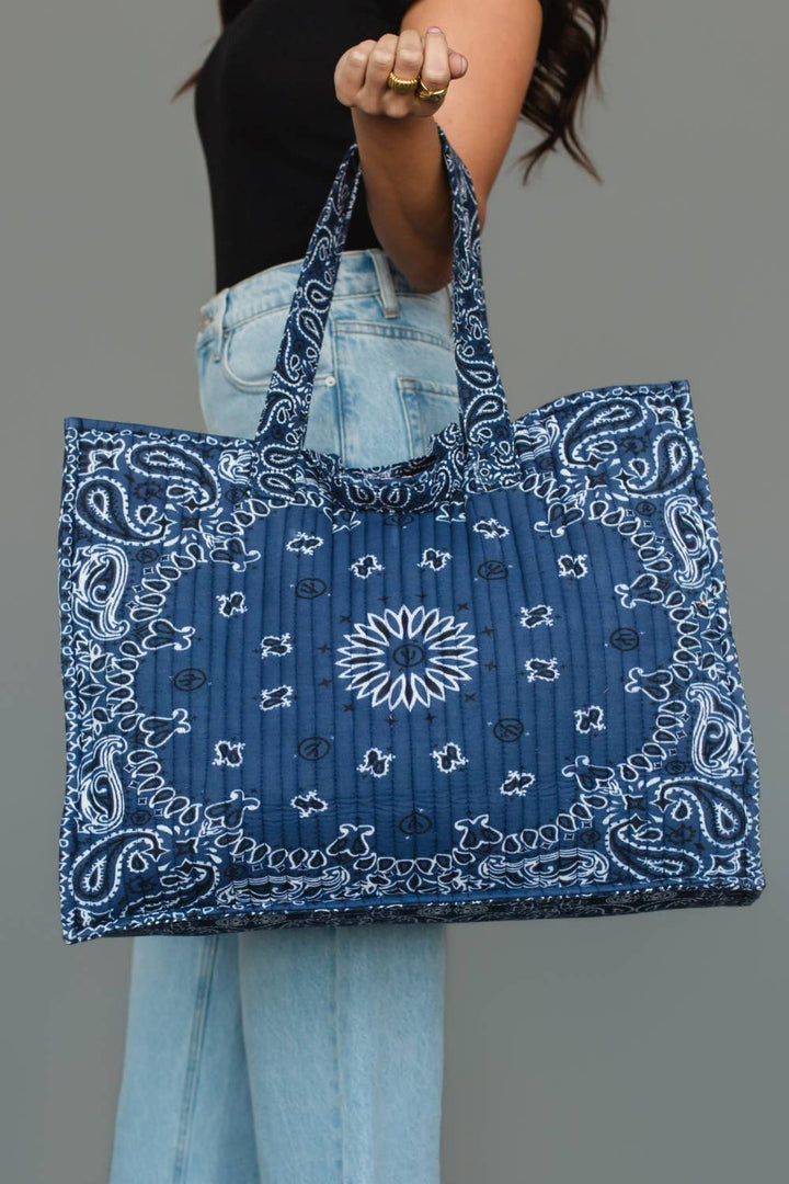 Denim Blue Bandana Tote