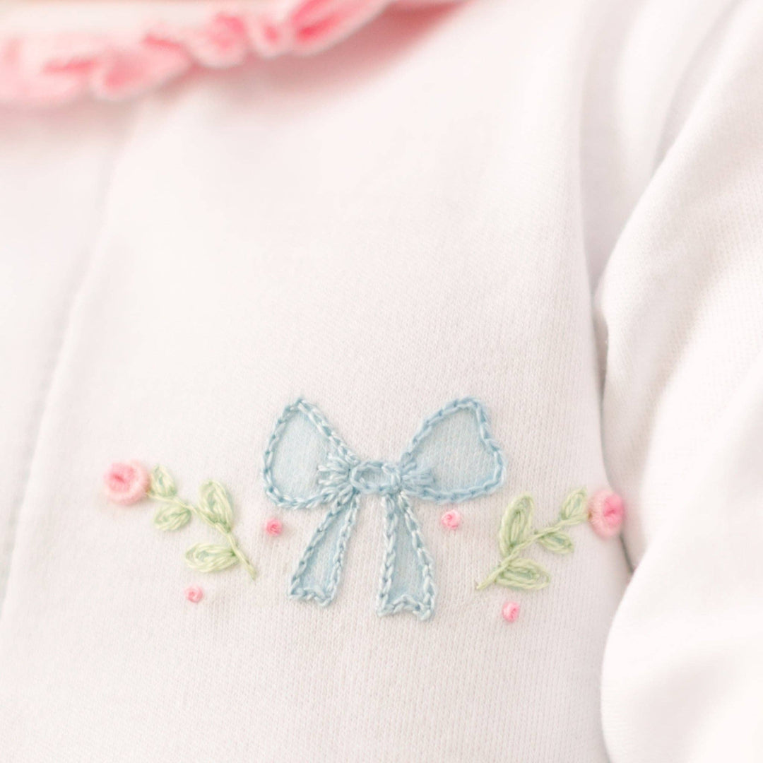 Evelyn's Classics Hand Embroidered Ruffle Footie