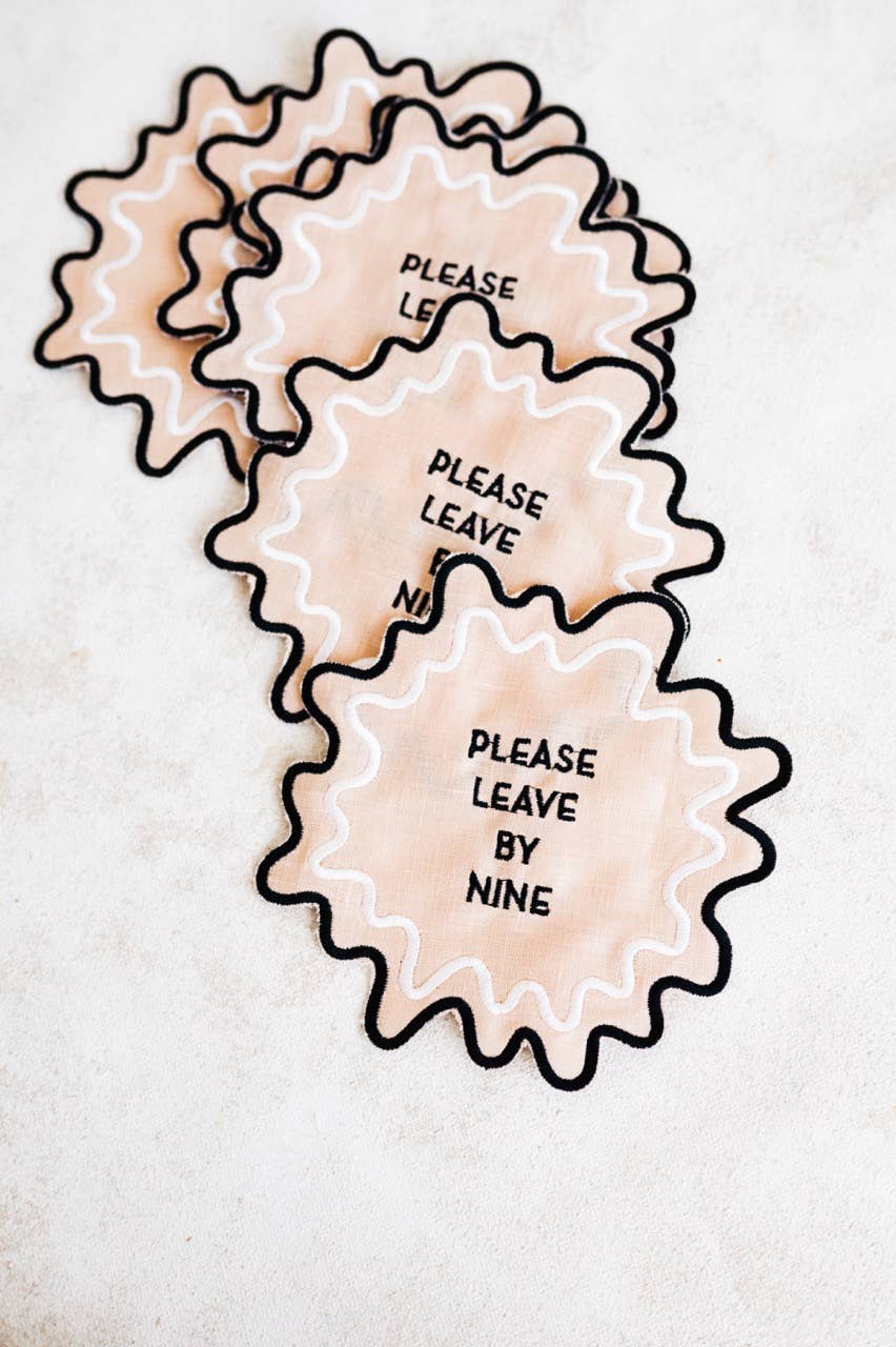 2 Color Linen Cocktail Napkin - Thumbnail 2