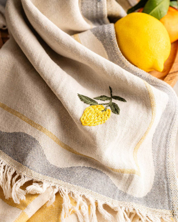 Lemon - Hand Stitched Kitchen Towel