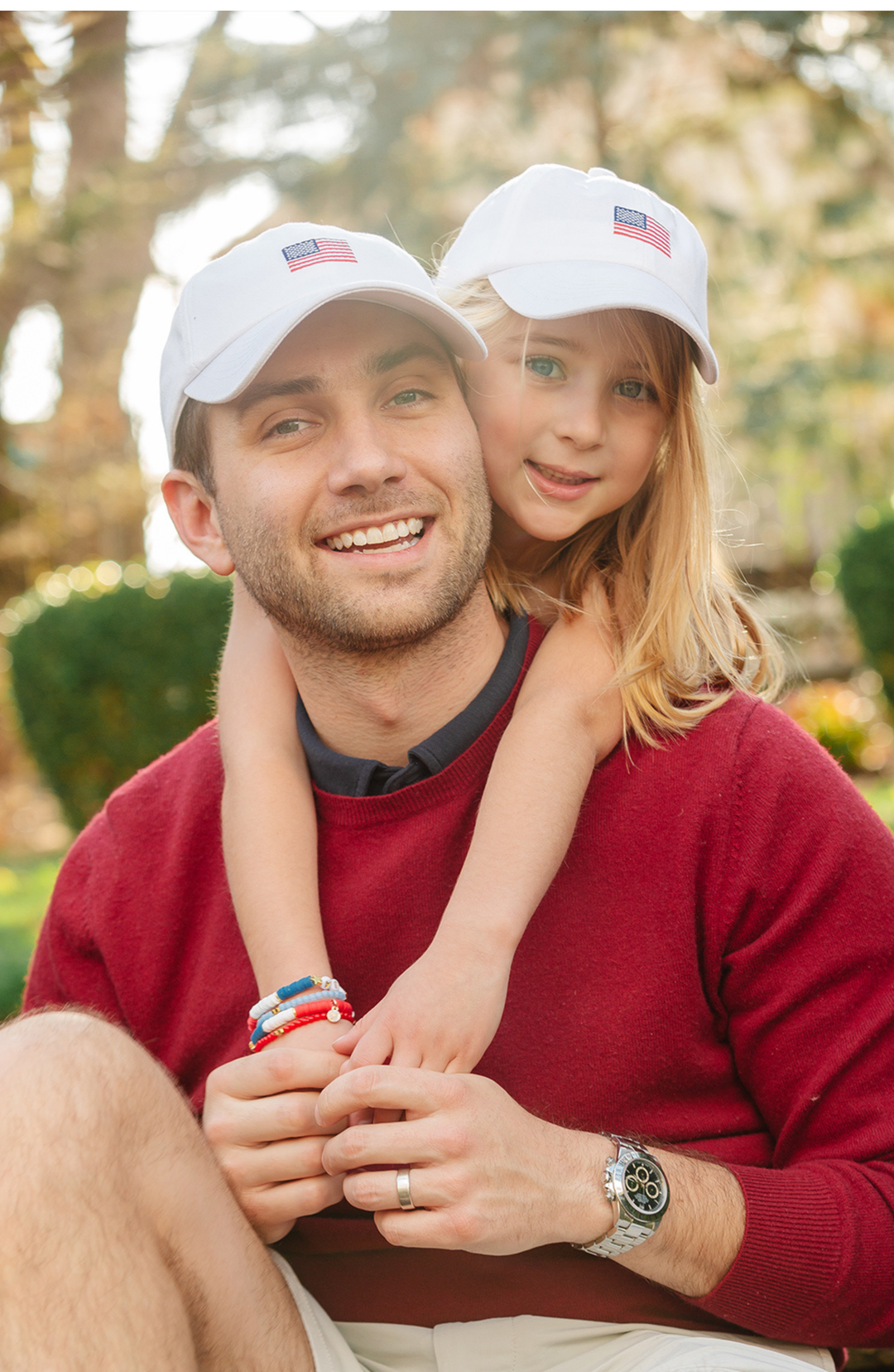 2026 American Flag Bow Baseball Hat: Baby/Todder (Ages 0-2)