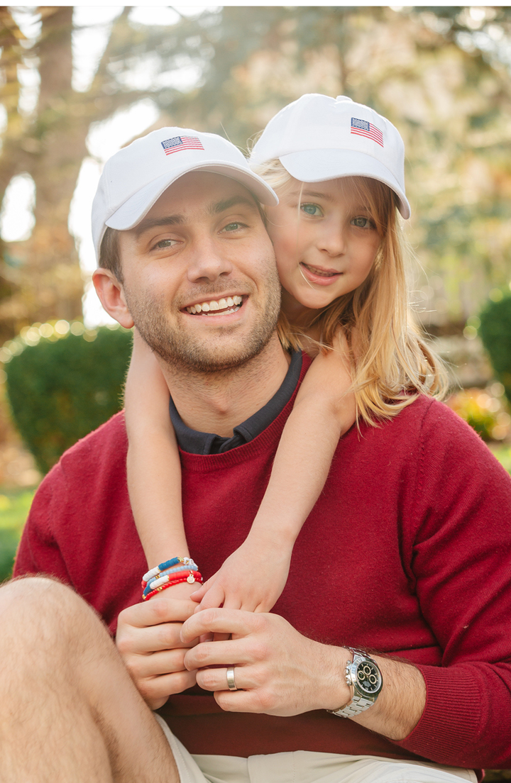2026 American Flag Bow Baseball Hat: Baby/Todder (Ages 0-2)