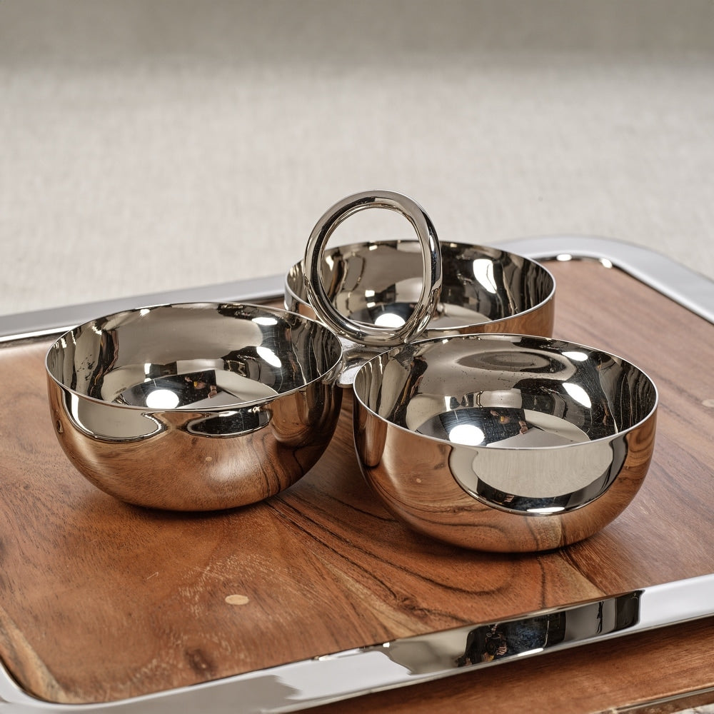 APERITIFS COCKTAIL CONDIMENT BOWL SET- POLISHED NICKEL