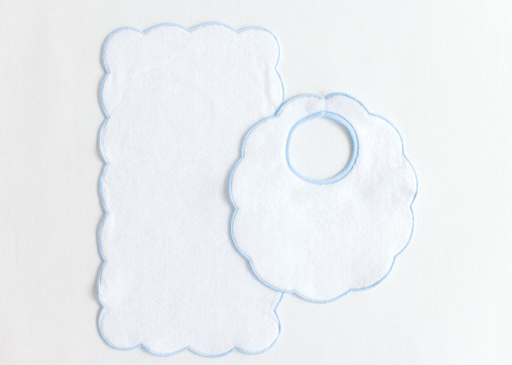 Bib & Burp with Scallop Edge