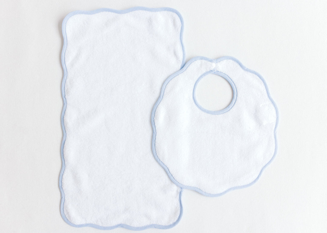 Bib & Burp with Scallop Edge