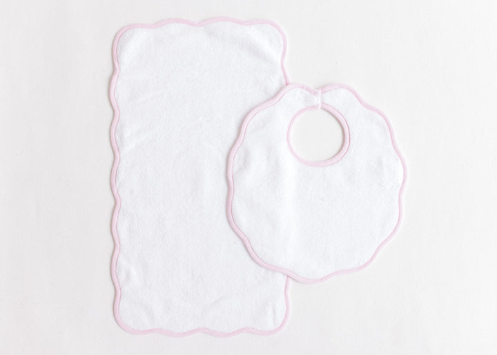 Bib & Burp with Scallop Edge