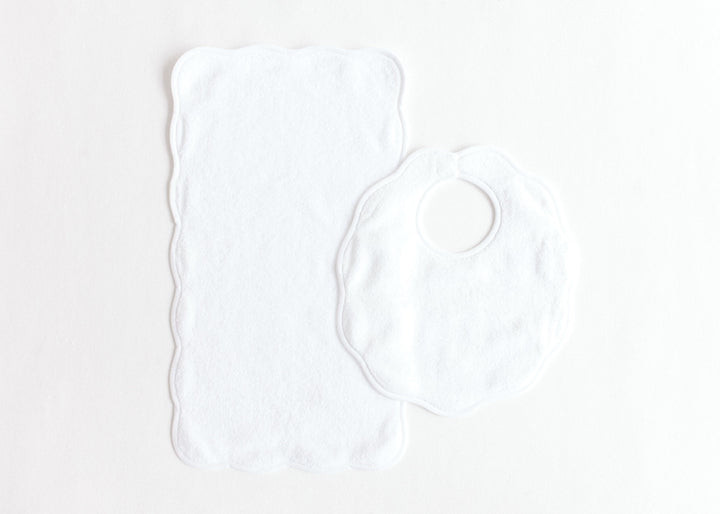 Bib & Burp with Scallop Edge