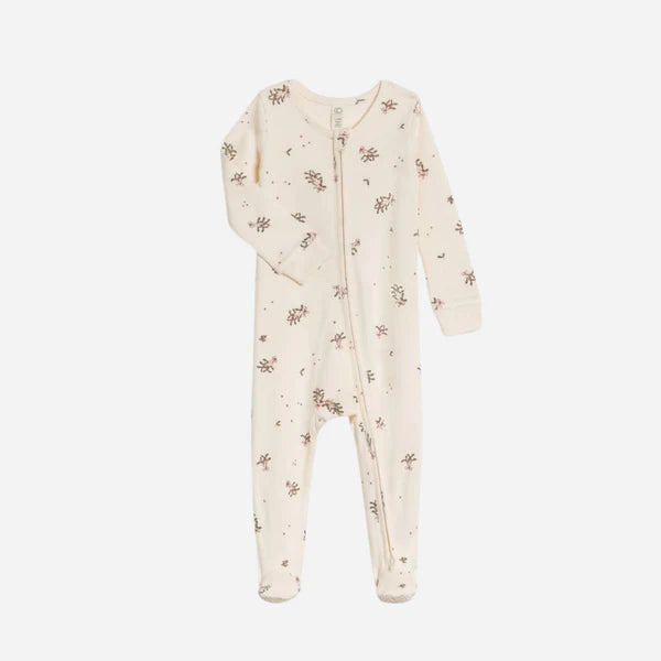 Baby Peyton Footed Sleeper - Mistletoe / Mulberry
