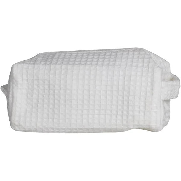 Cotton Waffle Cosmetic Bag, Small