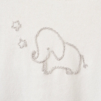Elephant Flutter Sleeve Knit Bubble, White