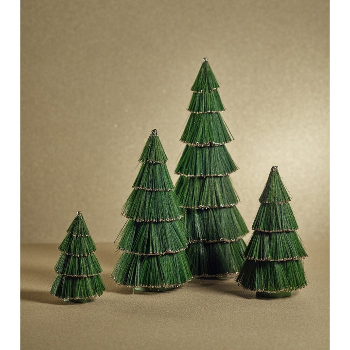 TIGER GRASS GREEN TREE W/ GOLD GLITTER TRIM 15.00"