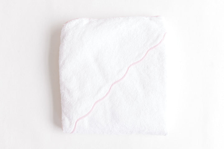 Hooded towel with Pink or Blue Trim