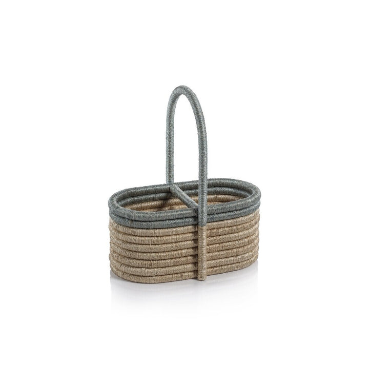 LA COTE COILED RATTAN & ABACA UTENSIL / WINE CADDY