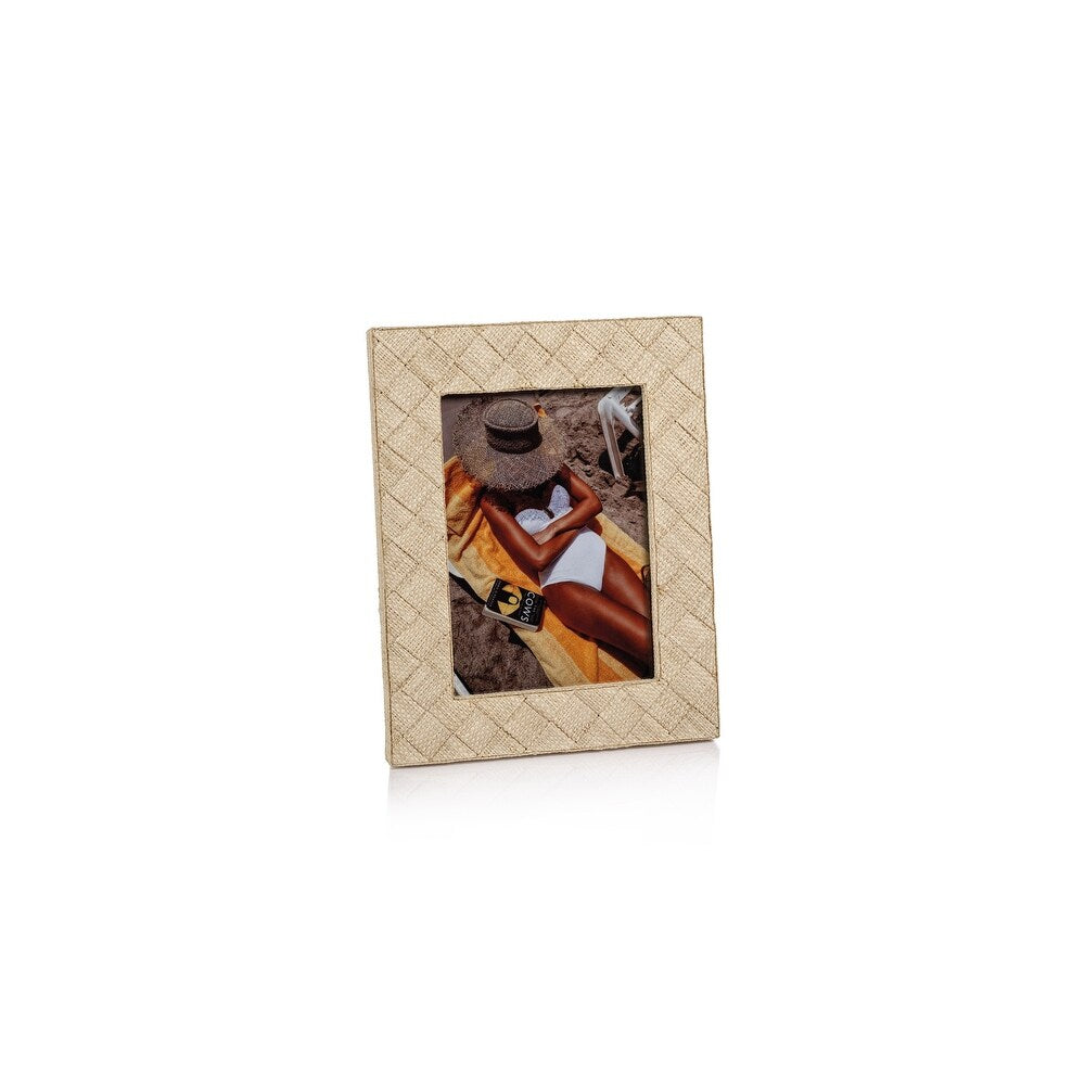 LA BOCCA WOVEN RAFFIA PHOTO FRAME- NATURAL 4" X 6"