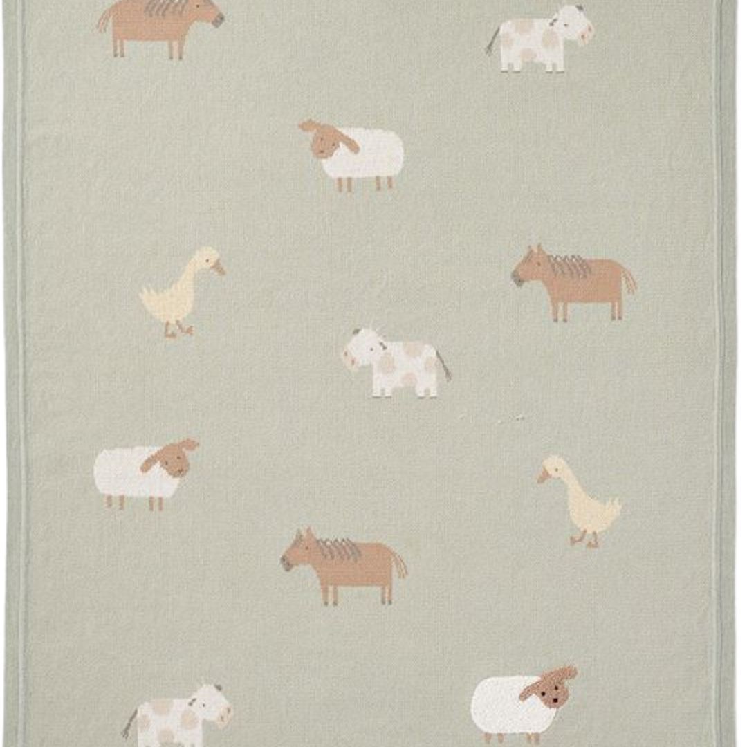Knit Blanket On the Farm by Elegant Baby