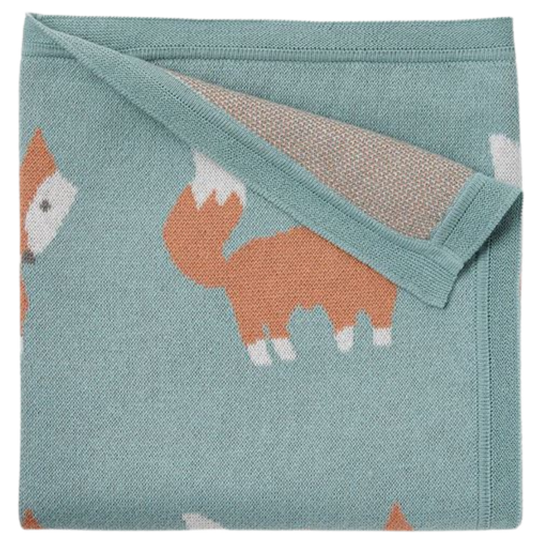 Fox Knit Baby Blanket by Elegant Baby