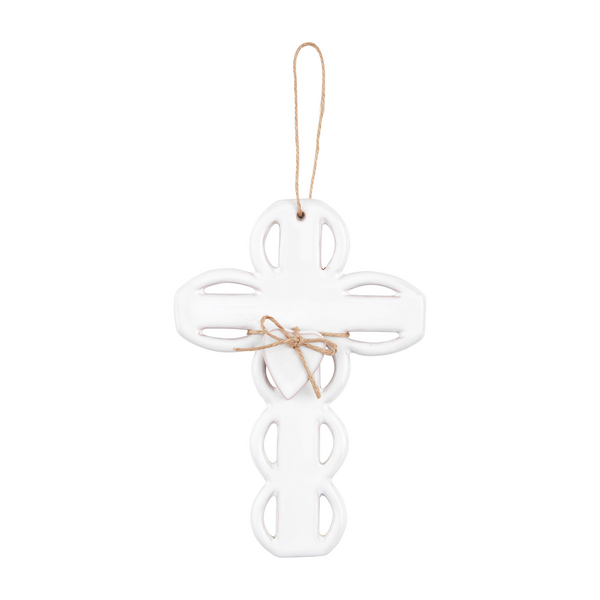 SCALLOPED CERAMIC CROSS