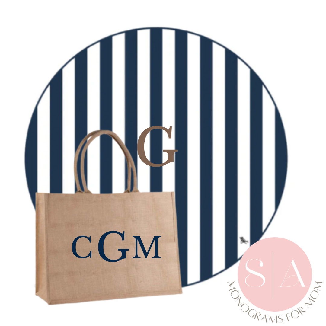 Beach Tote and Round Quick-Dry Blanket Set Monograms for Moms Collection