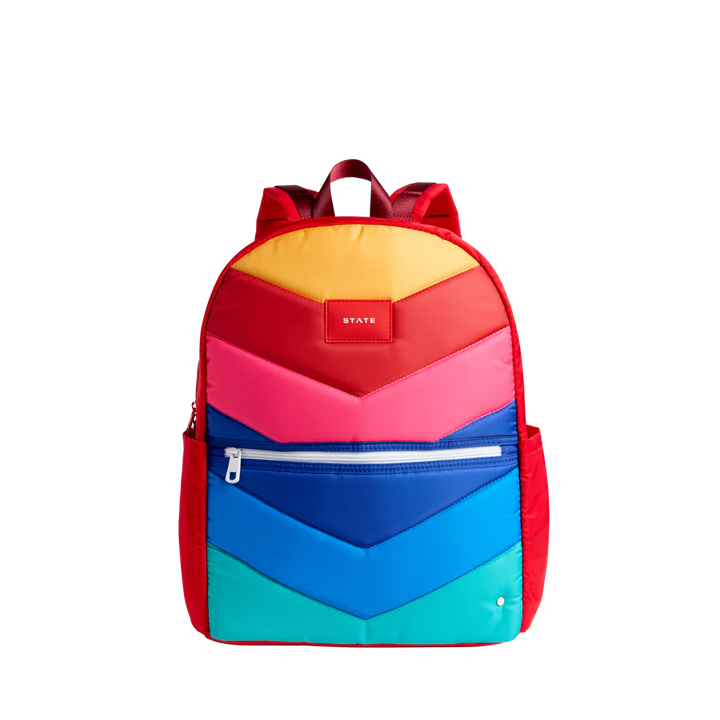 Rainbow Chevron Kane Double Pocket Large Backpack