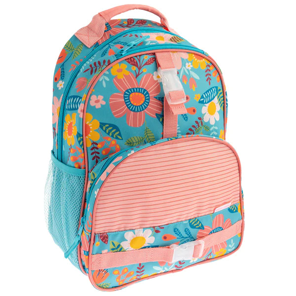 Backpack Turquoise Floral All Over Print by Stephan Joseph