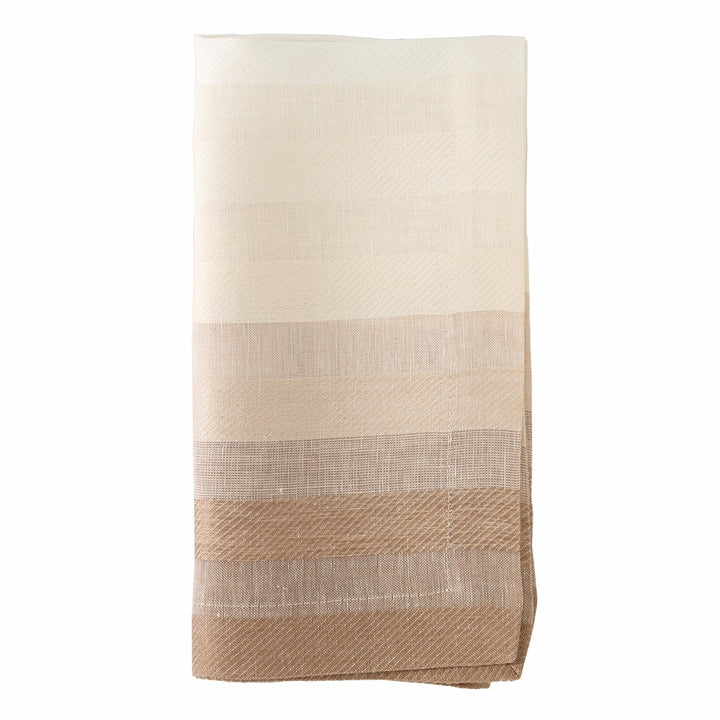 Gradient Stripe Linen Napkin in Beige by Bodrum