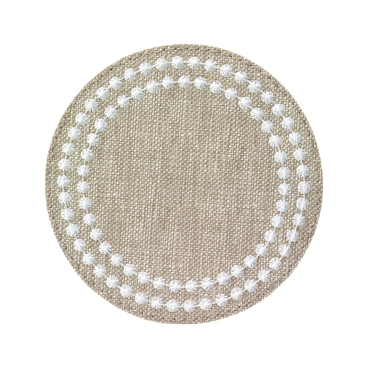Set of 4 Coasters Pearls Design Beige & White by Bodrum